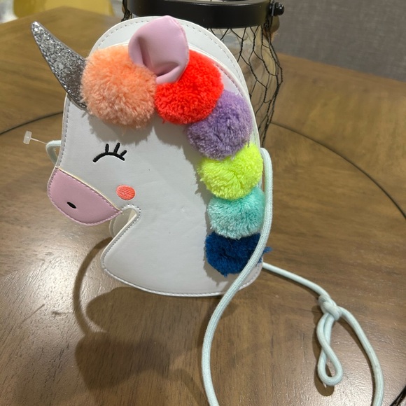Source Unknown Other - White Unicorn Pom-Pom Crossbody Bag